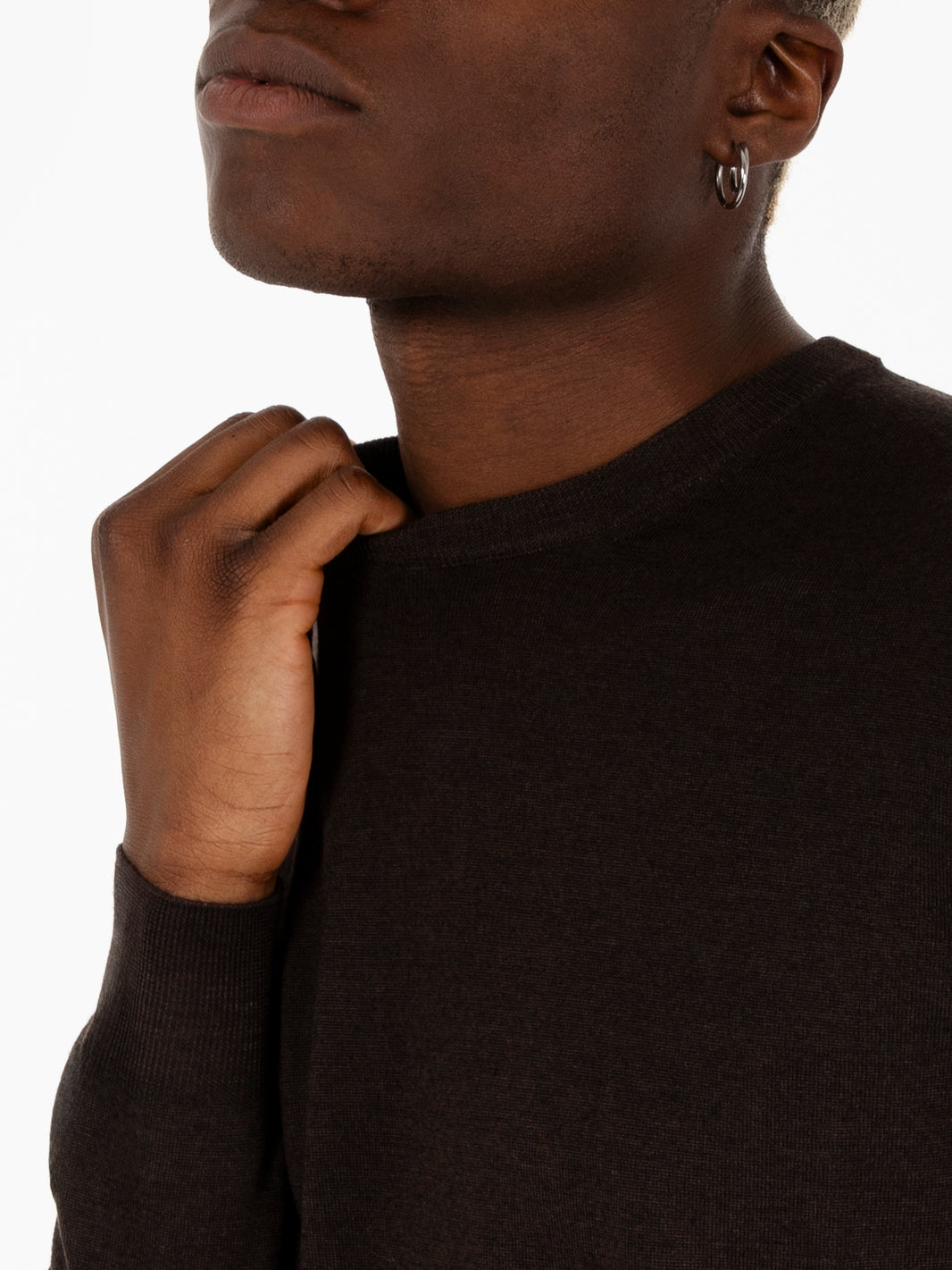 Maglione leggero girocollo nuvola testa di moro