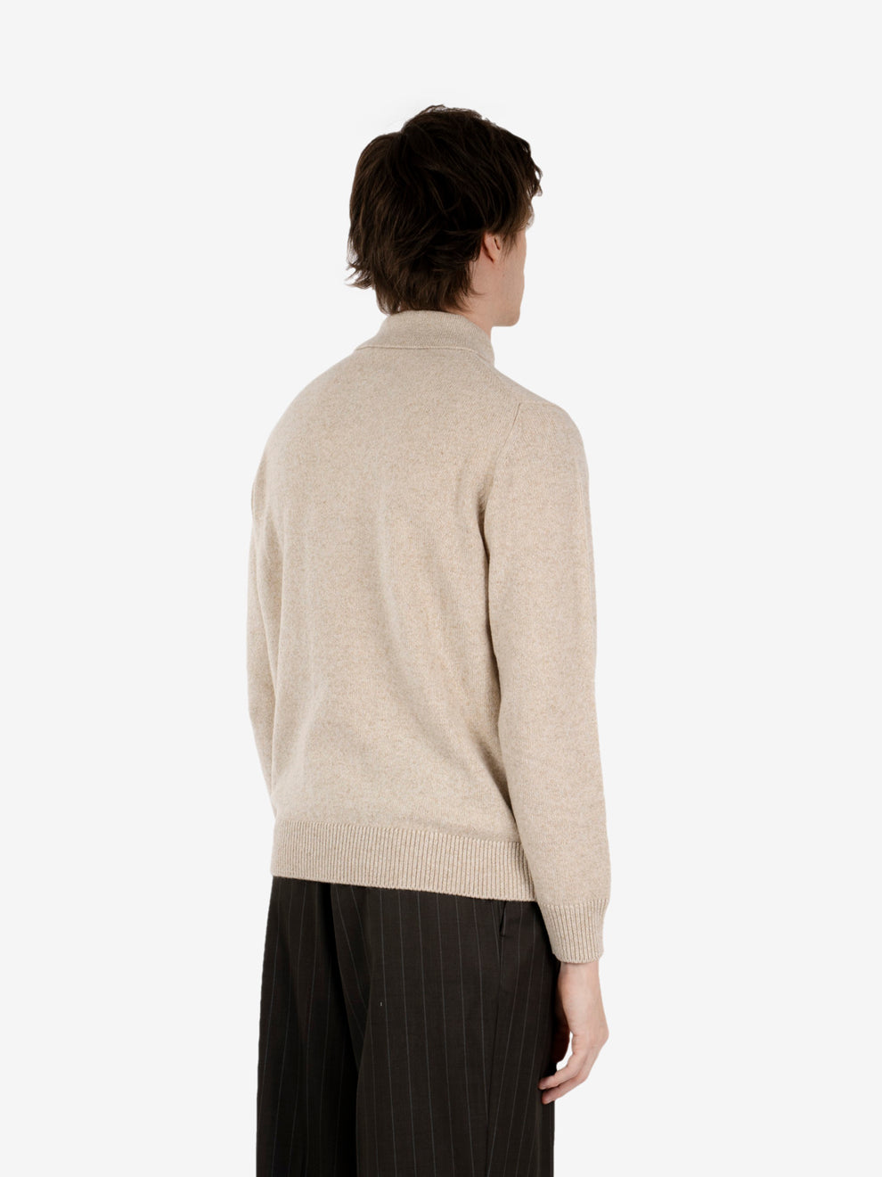 Natural mouliné polo shirt with buttons