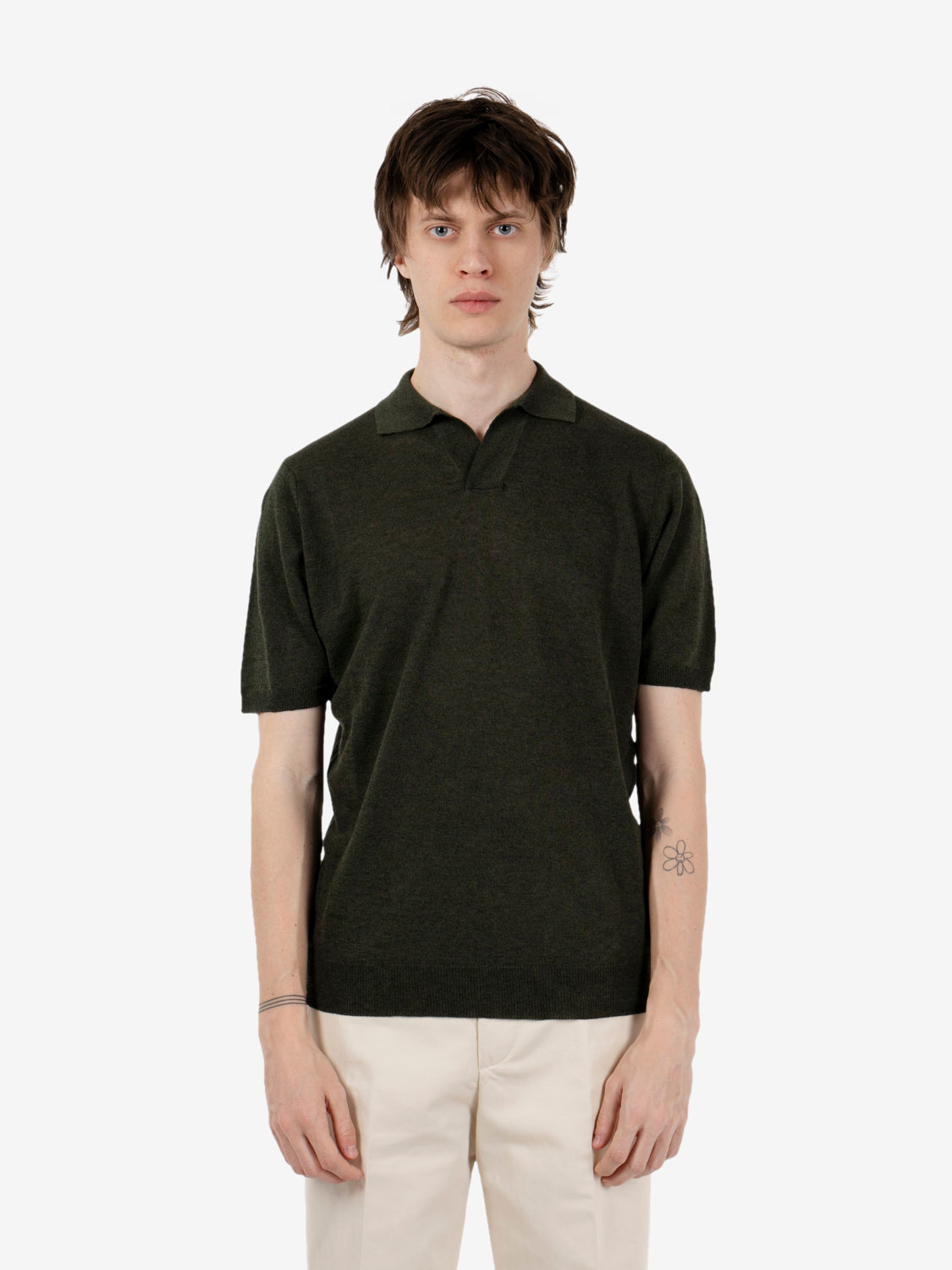Polo in maglia skipper militare