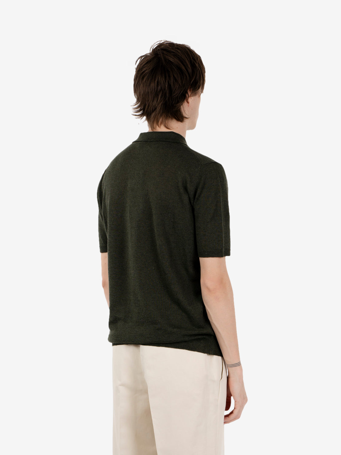 Polo in maglia skipper militare