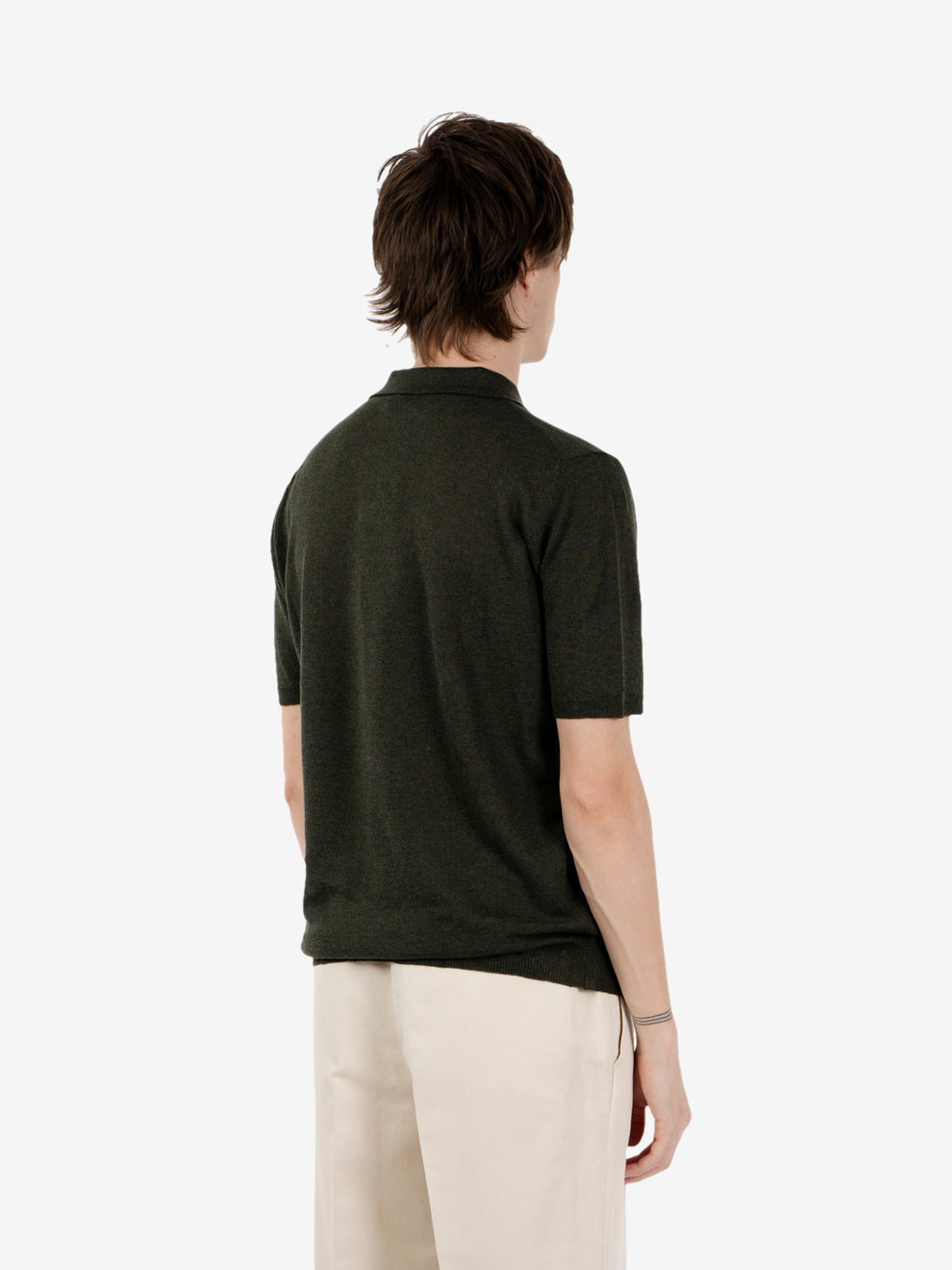 Polo in maglia skipper militare