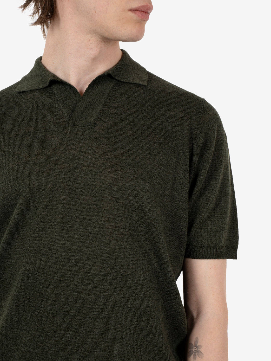 Polo in maglia skipper militare