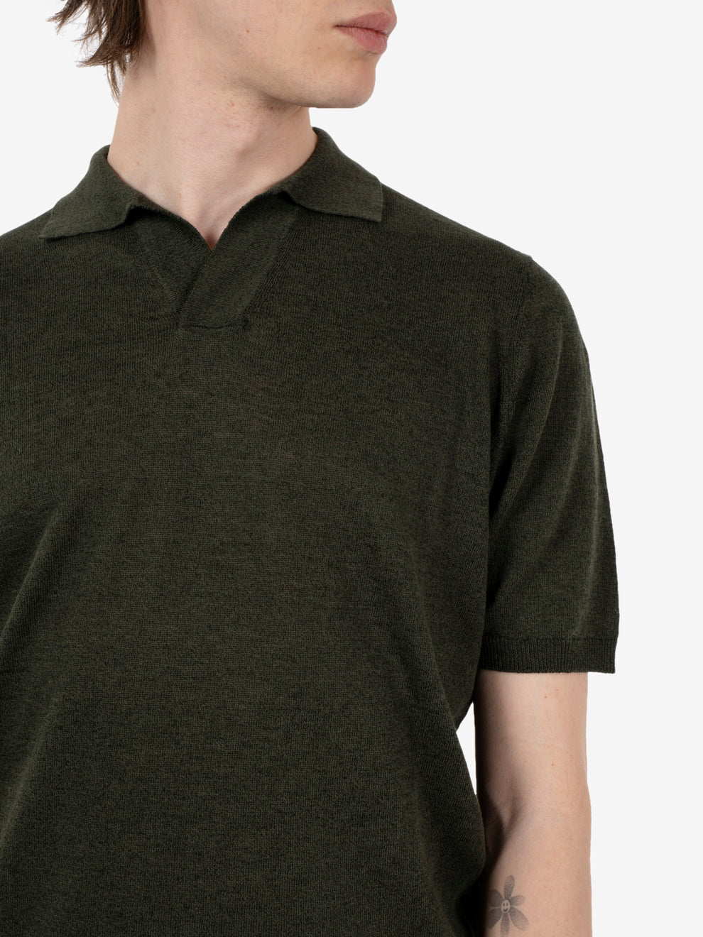 Polo in maglia skipper militare