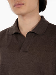 FILIPPO DE LAURENTIIS - Polo in maglia skipper testa di moro