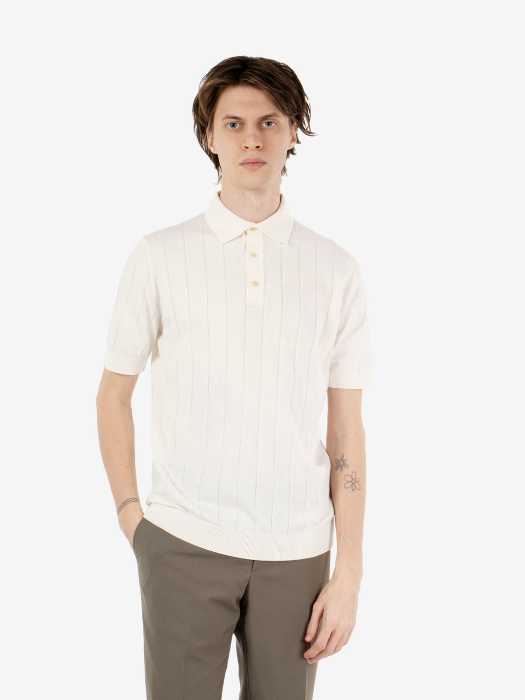 Polo manica corta latte