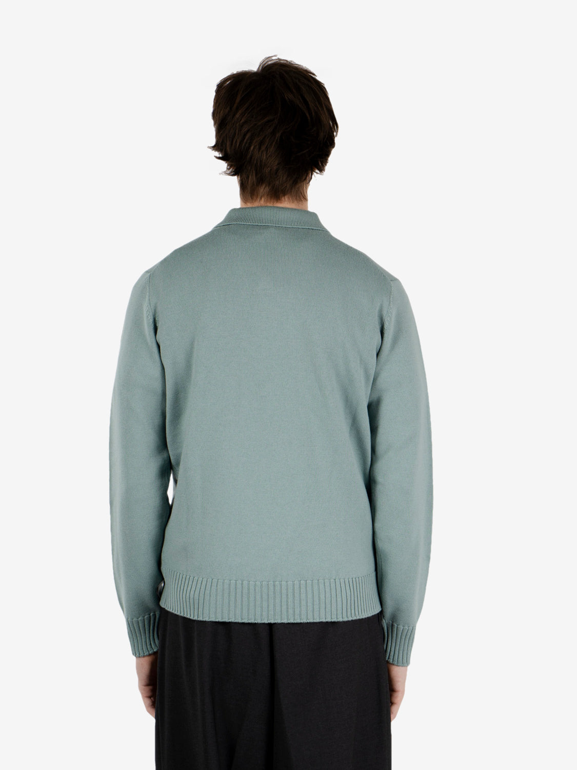 Aqua blue bowling collar polo shirt
