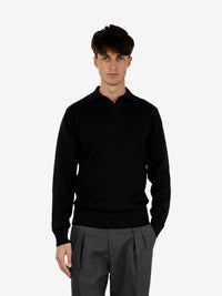 BLACK BOWLING COLLAR POLO SHIRT PL3MLSK-WM8R_990