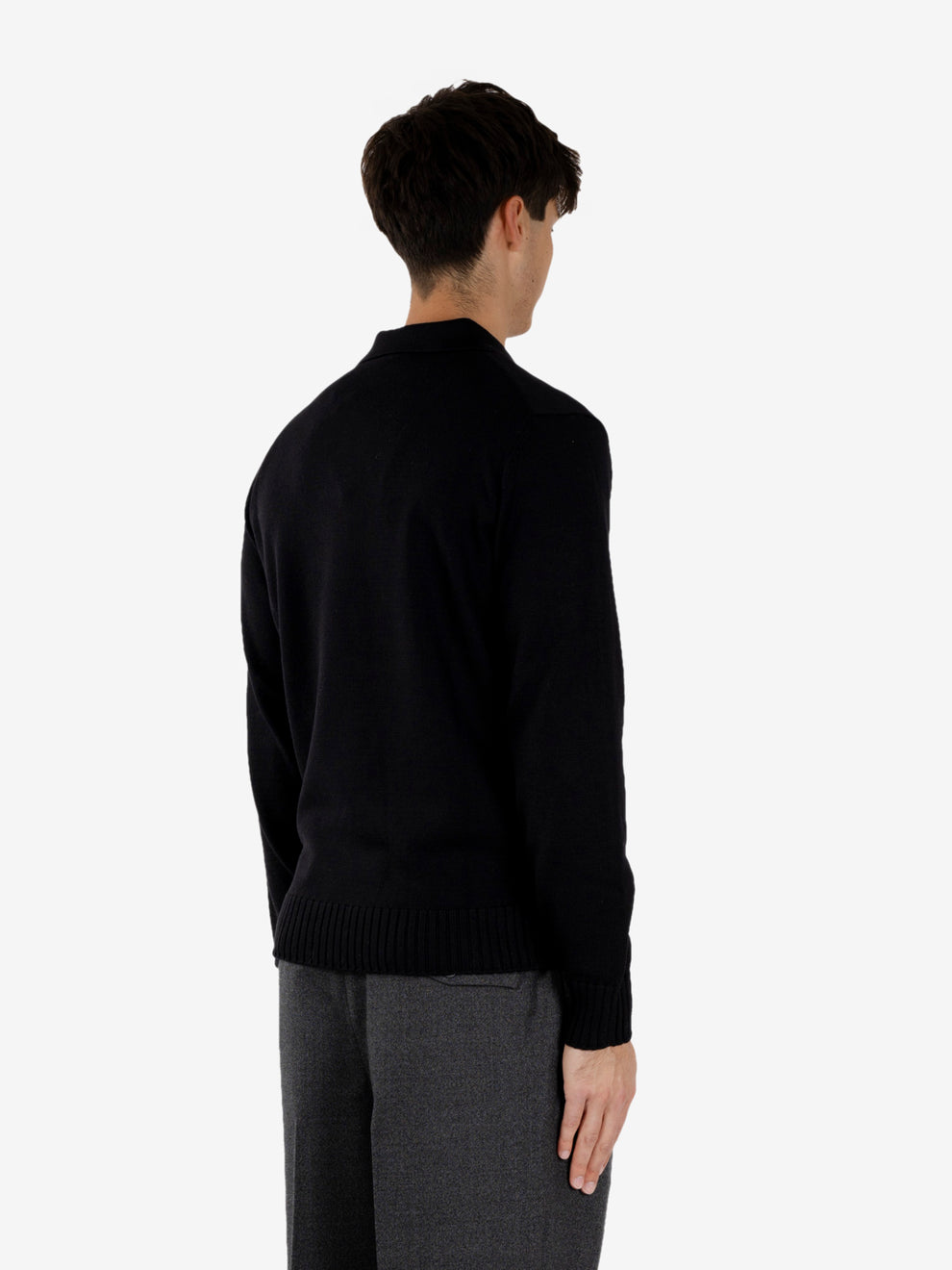 BLACK BOWLING COLLAR POLO SHIRT PL3MLSK-WM8R_990