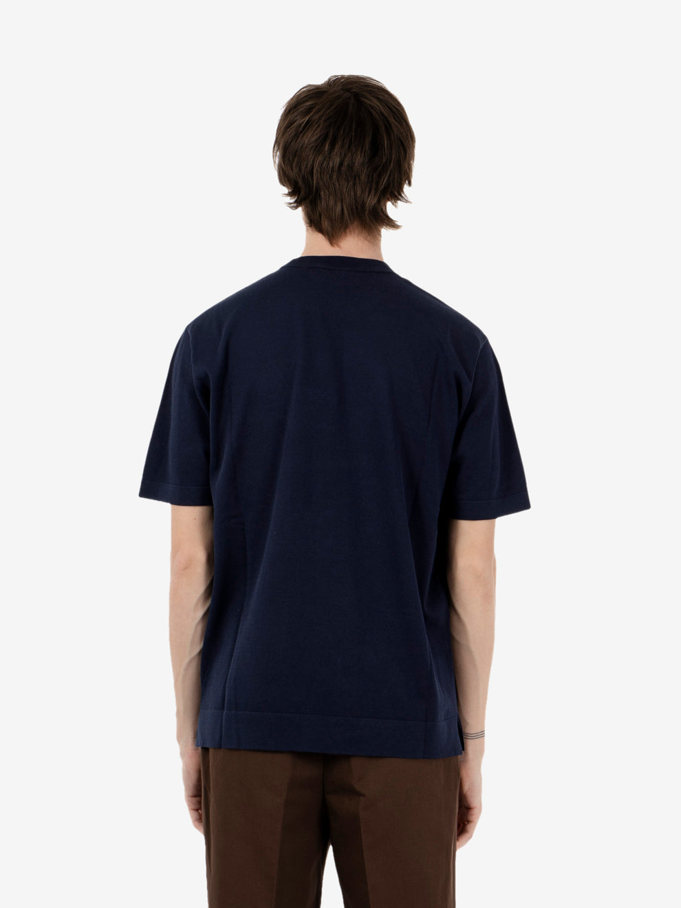 Crew neck oversized navy T-shirt