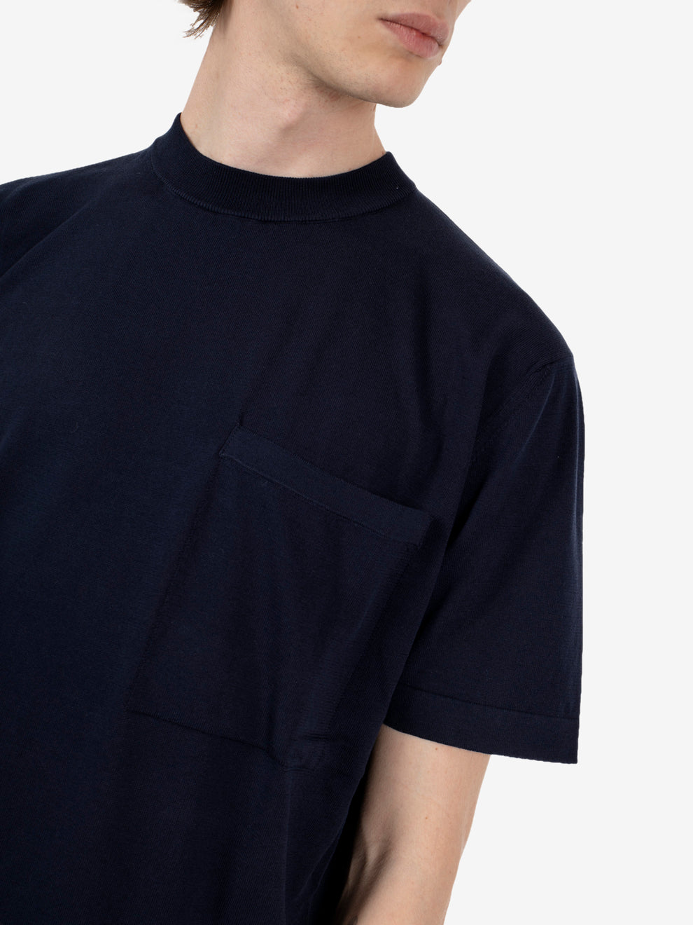 Crew neck oversized navy T-shirt