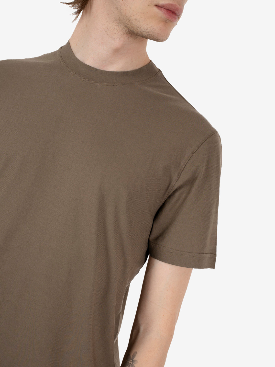Taupe cotton t-shirt