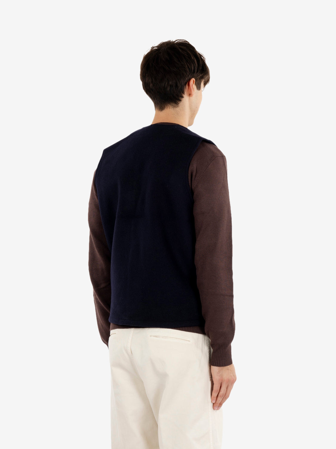 Navy Mackinaw wool vest
