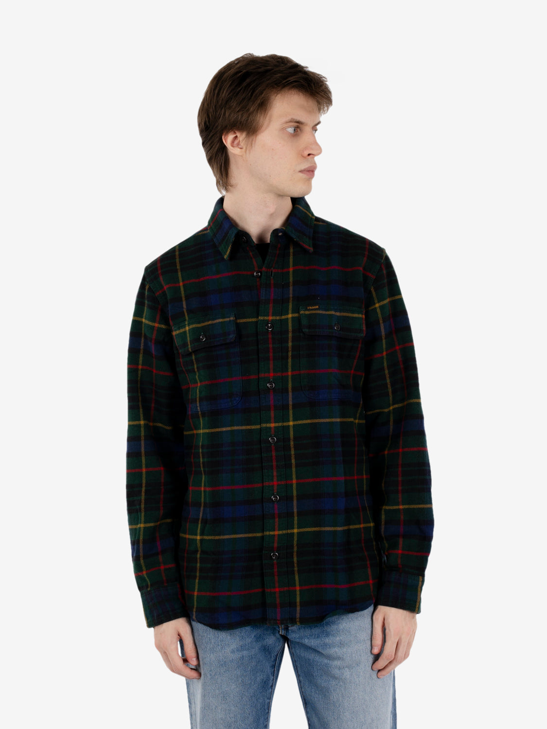 Vintage Flannel Work shirt green / navy