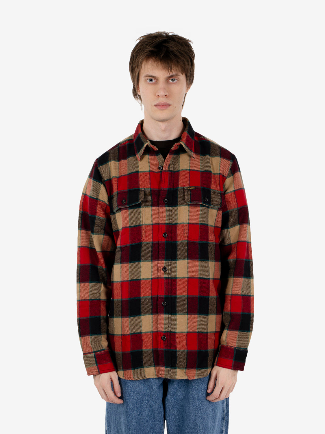 Vintage Flannel Work shirt red plaid