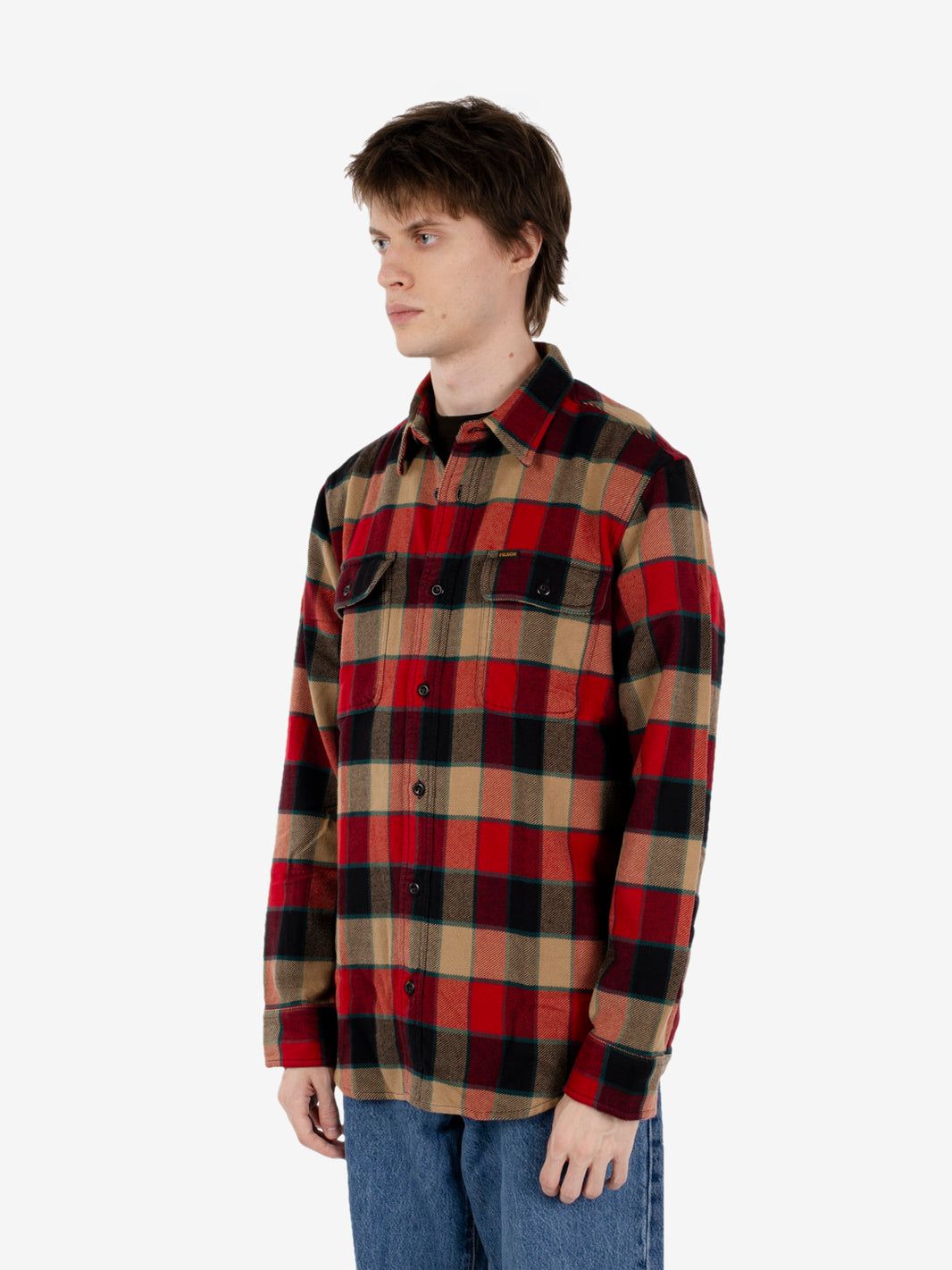 Vintage Flannel Work shirt red plaid