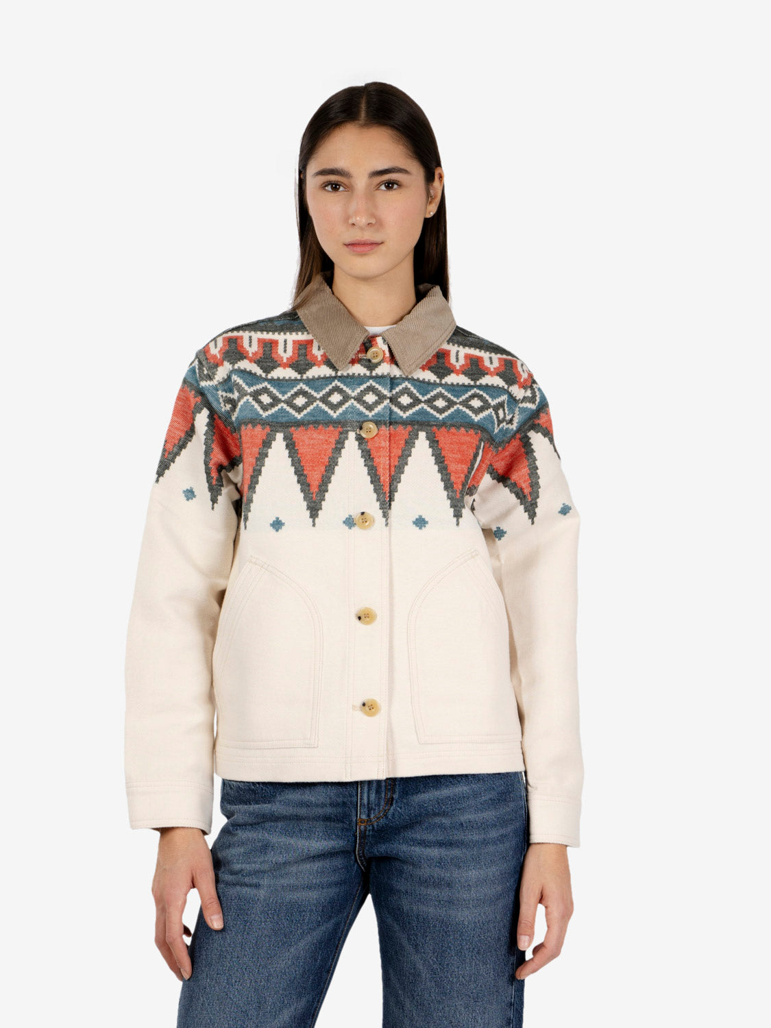 W’s Colchuck Short Jacket sand / teal multi