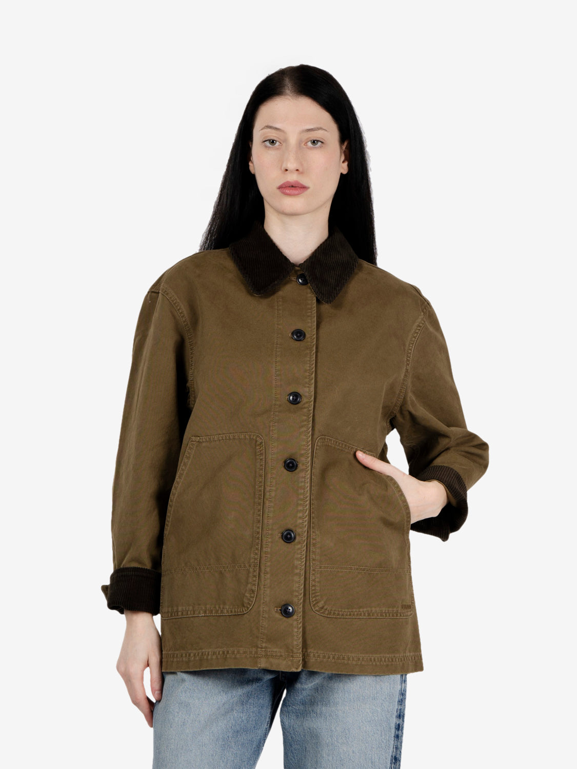 Women's Canvas Barn Coat, Marsh Olive