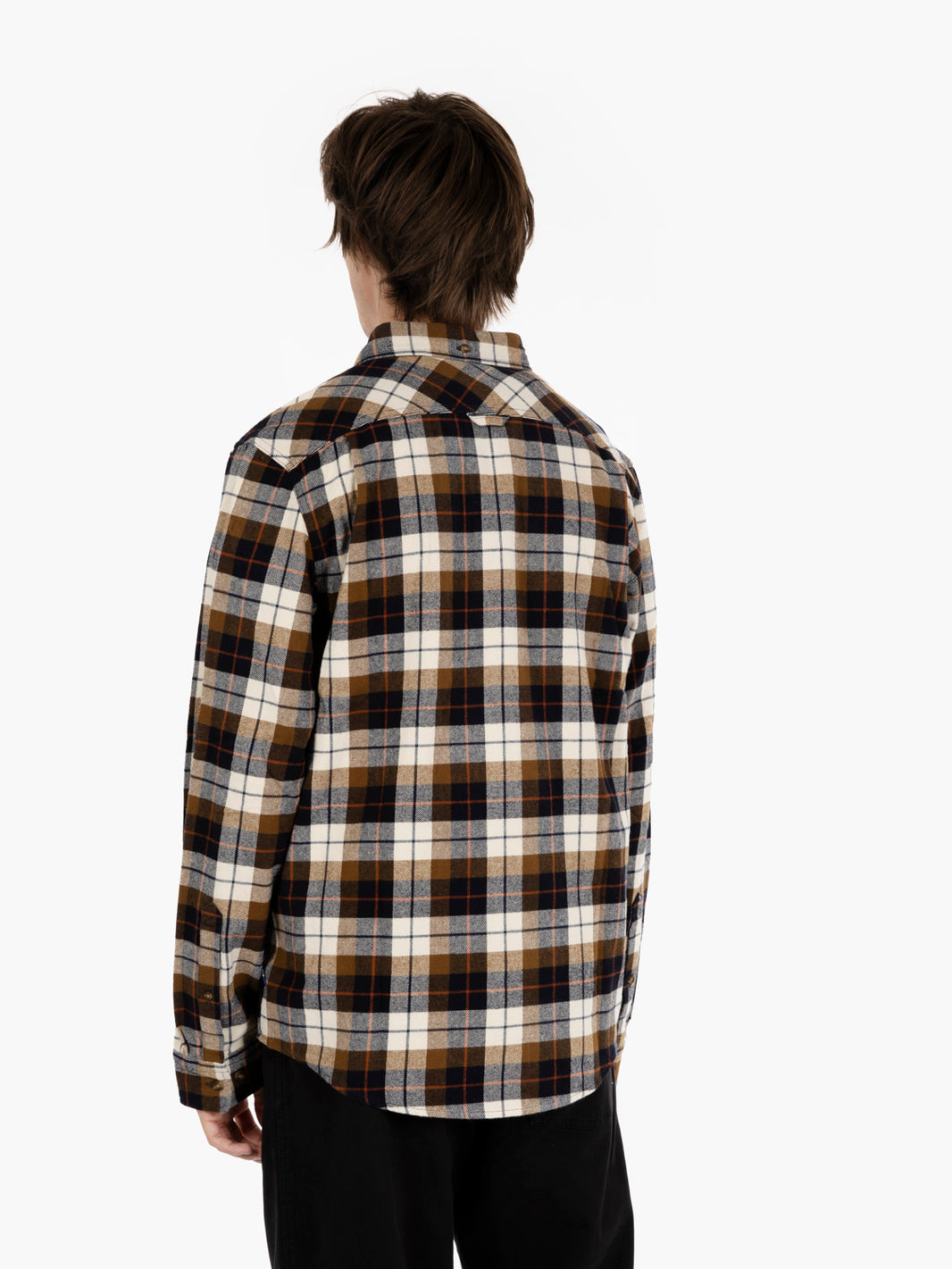 Singi Heavy Flannel Shirt chalk white / dark navy