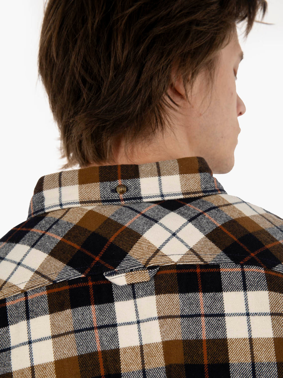 Singi Heavy Flannel Shirt chalk white / dark navy