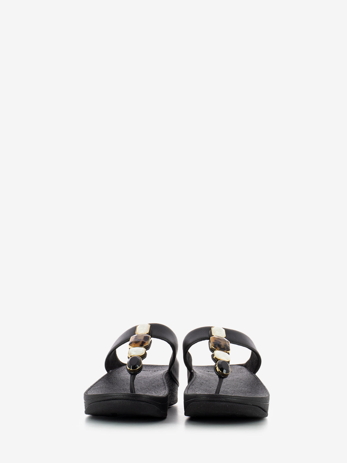 Ciabatte infradito multi-stone all black