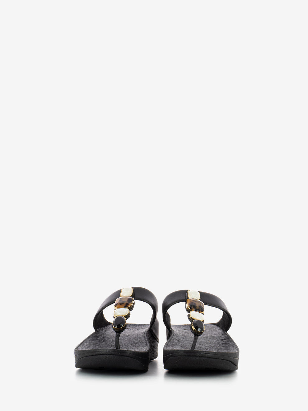 Ciabatte infradito multi-stone all black
