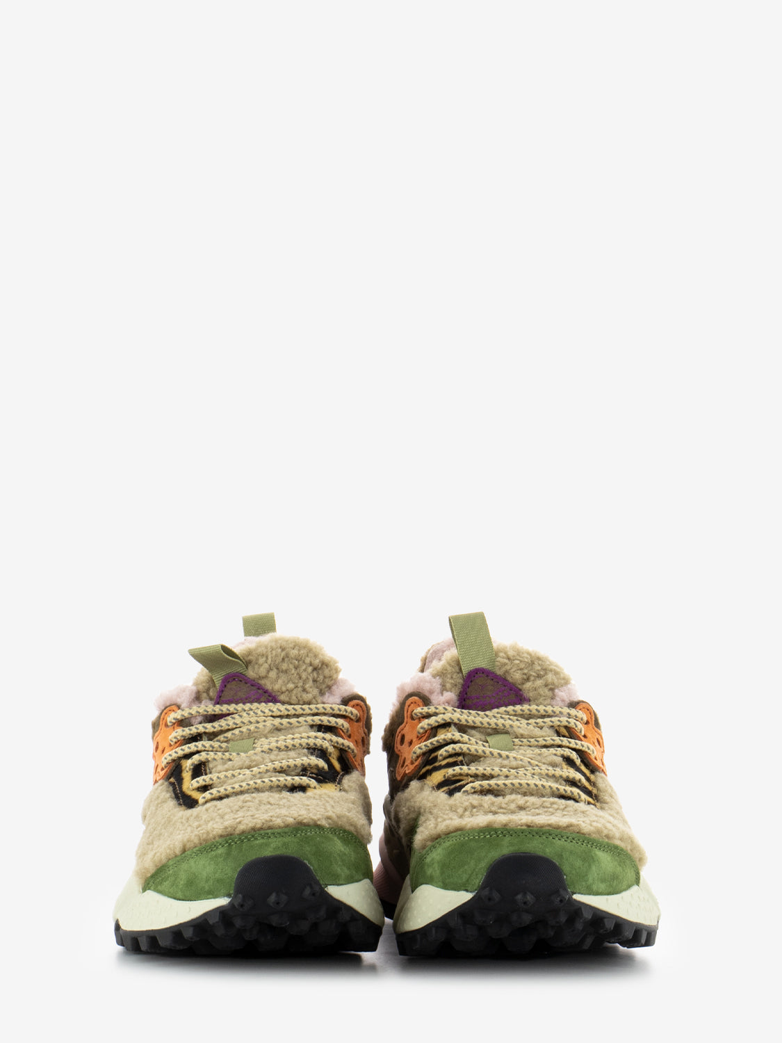 Kotetsu W suede pony air teddy kaki / beige / multicolor