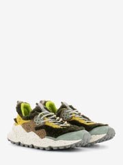 FLOWER MOUNTAIN - Kotetsu Woman suede ecofur grey / military