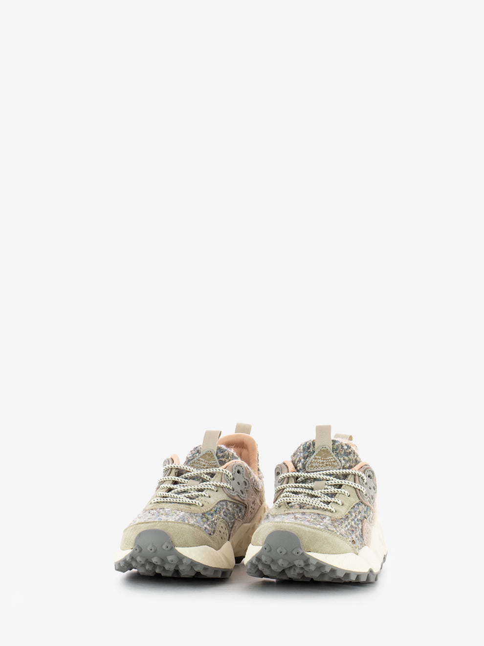 Kotetsu Woman suede woolen knitting beige / rose / multi