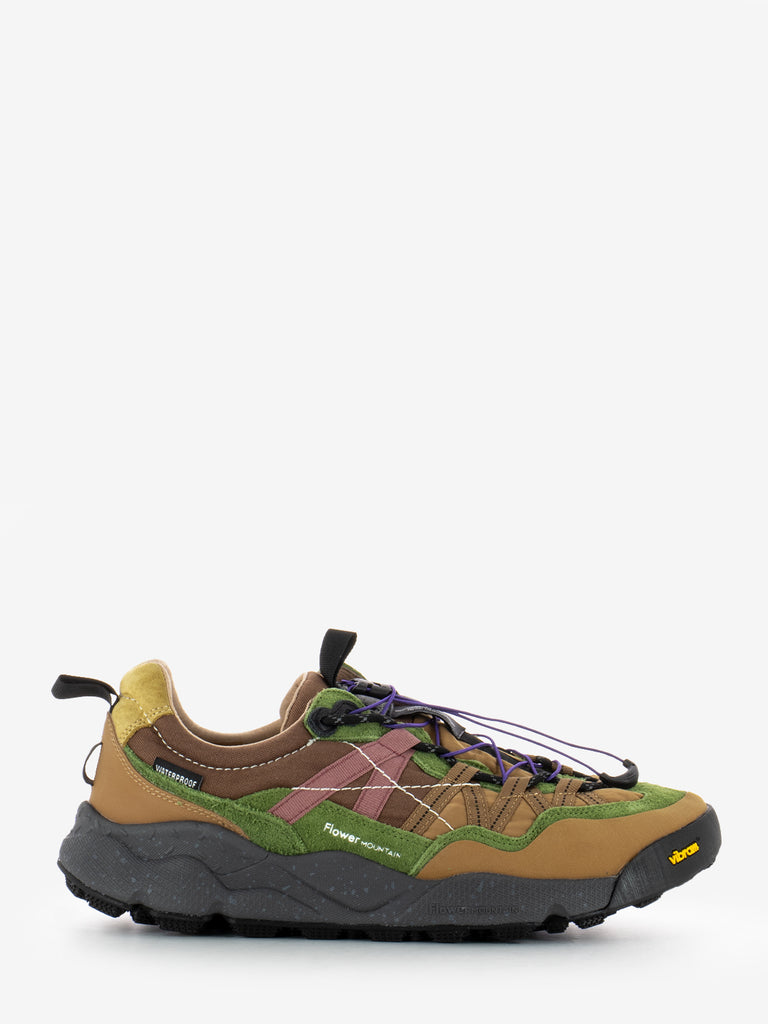 FLOWER MOUNTAIN - Sneakers Iwano suede nylon taupe / khaki rust