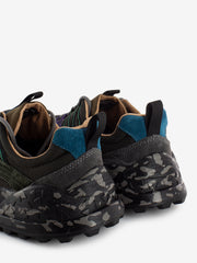 FLOWER MOUNTAIN - Sneakers Washi suede nylon anthracite / dark grey / green