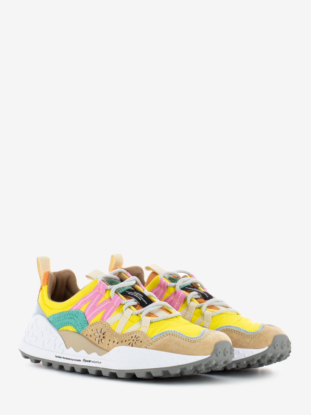 Washi W suede nylon beige / yellow