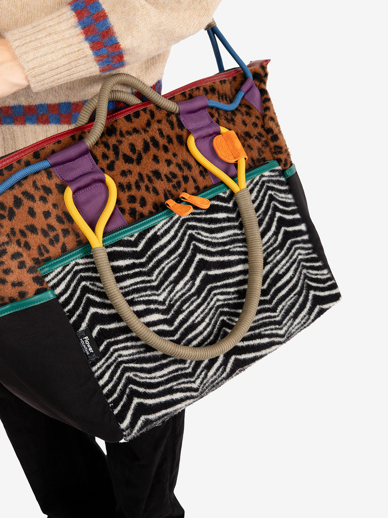 FLOWER MOUNTAIN - Weekend bag cavallino animalier / multicolor