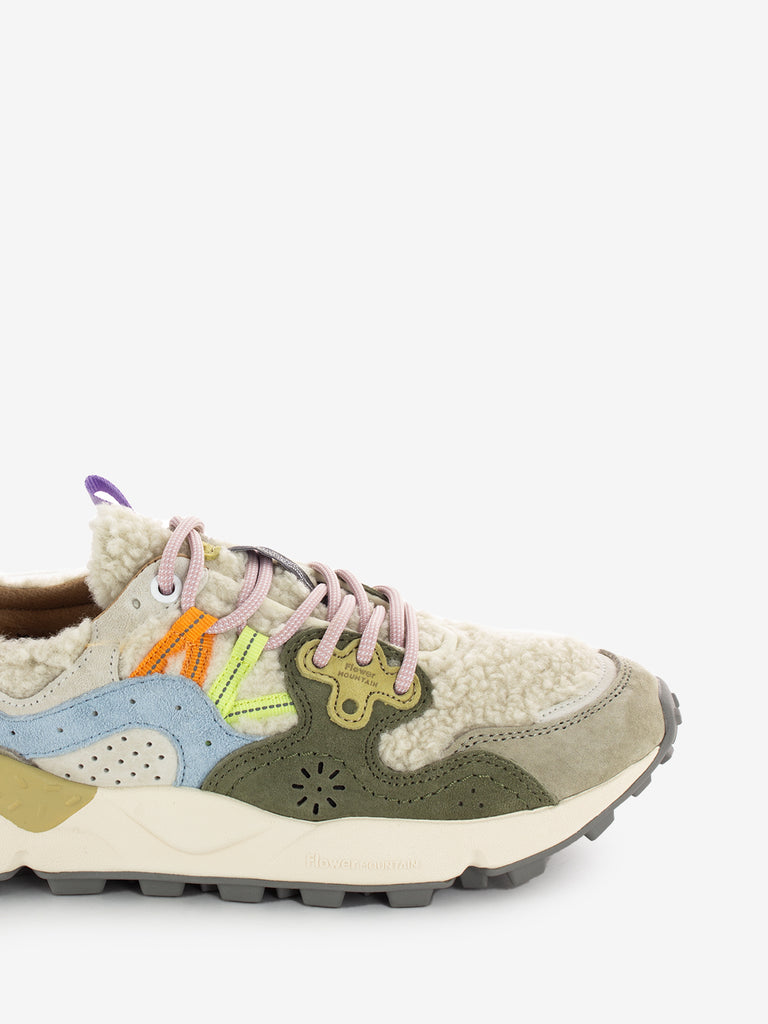 FLOWER MOUNTAIN - Yamano 3 suede teddy beige / militare / celeste