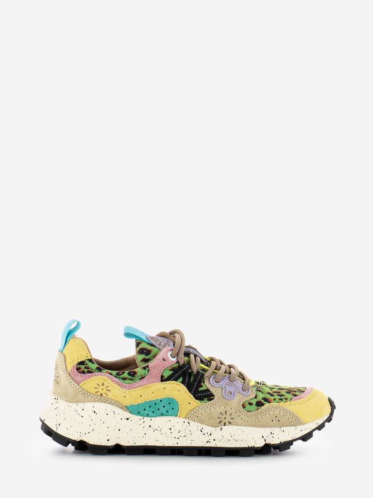 FLOWER MOUNTAIN - Yamano 3 W suede leopard / sand