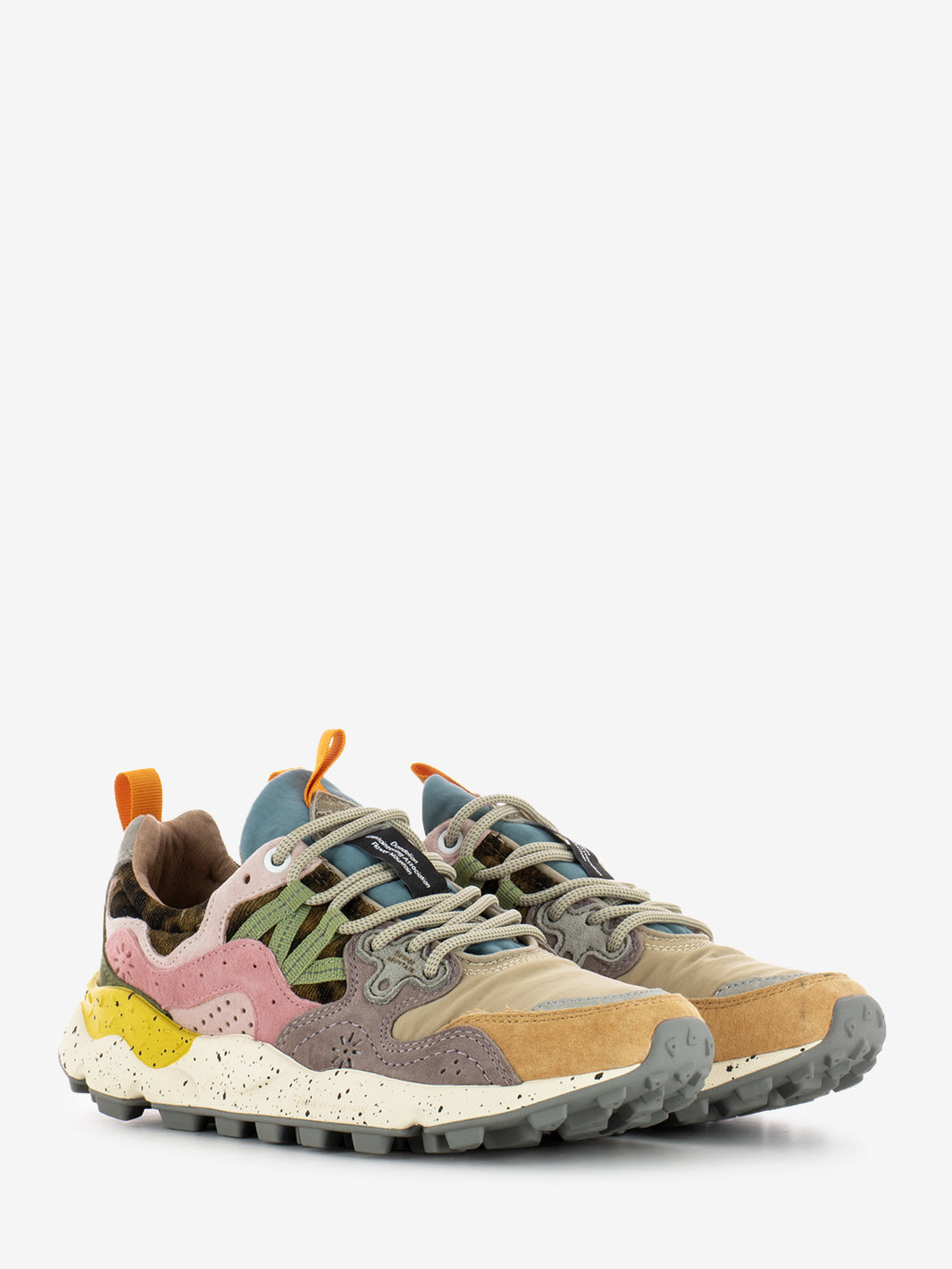 Yamano 3 woman suede e nylon light mustard / grey / cipria
