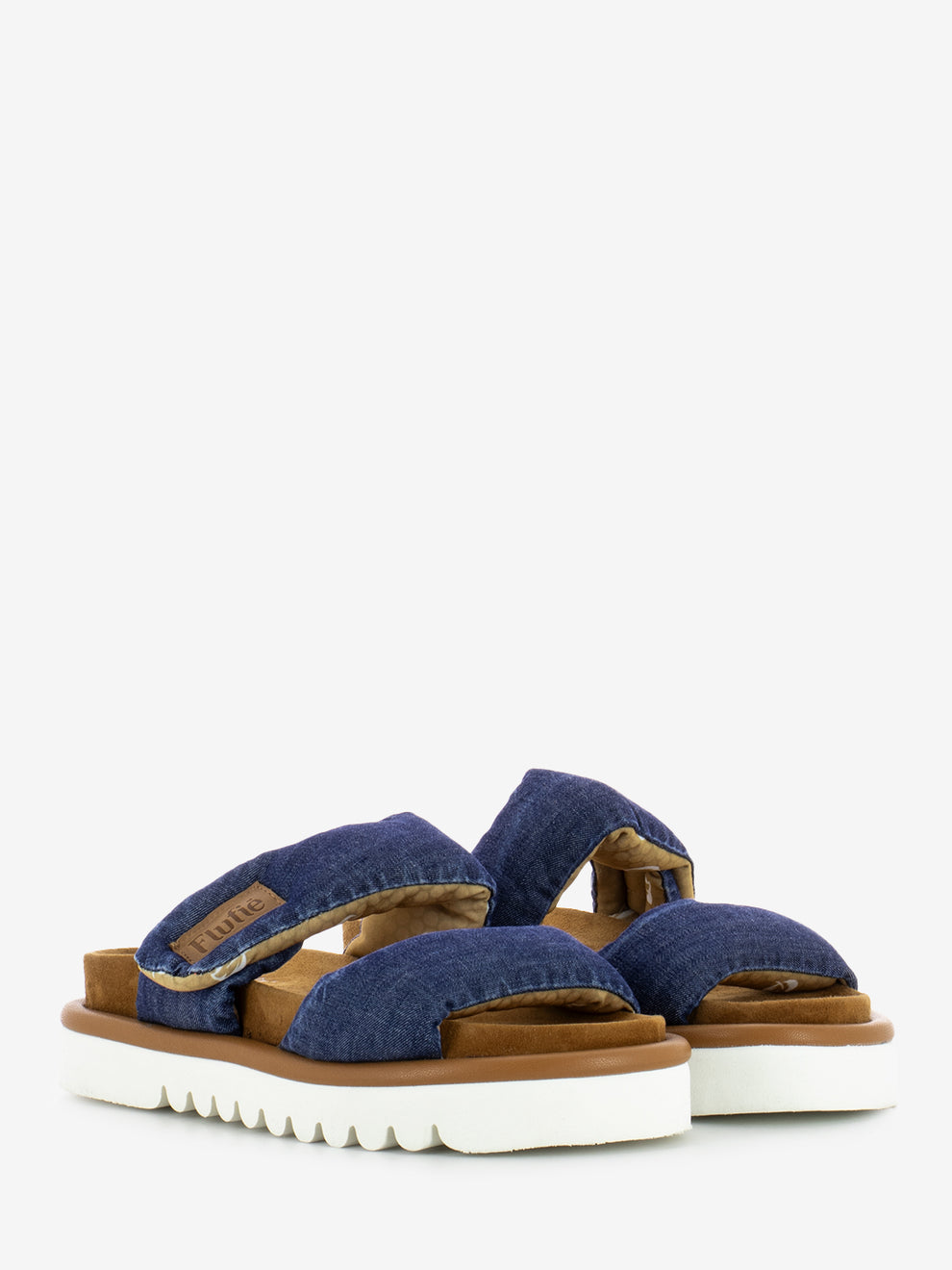 Denim line jeans slippers dark blue
