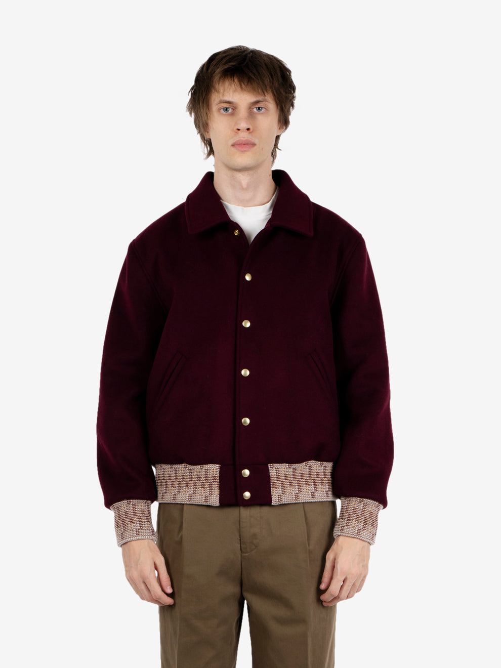 Cambridge bomber in lana burgundy
