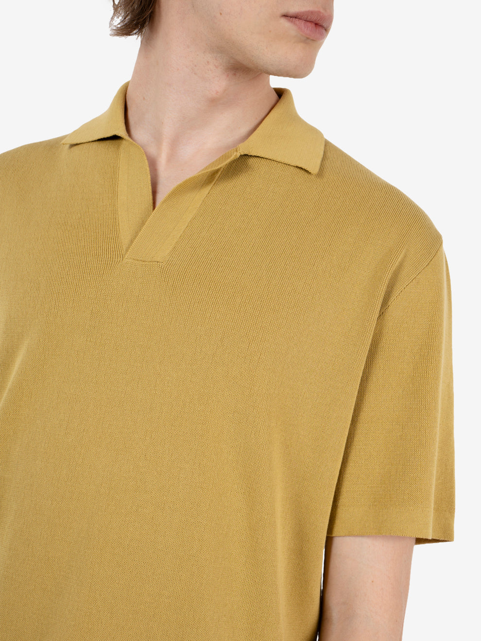 Cotton polo Adrien mustard