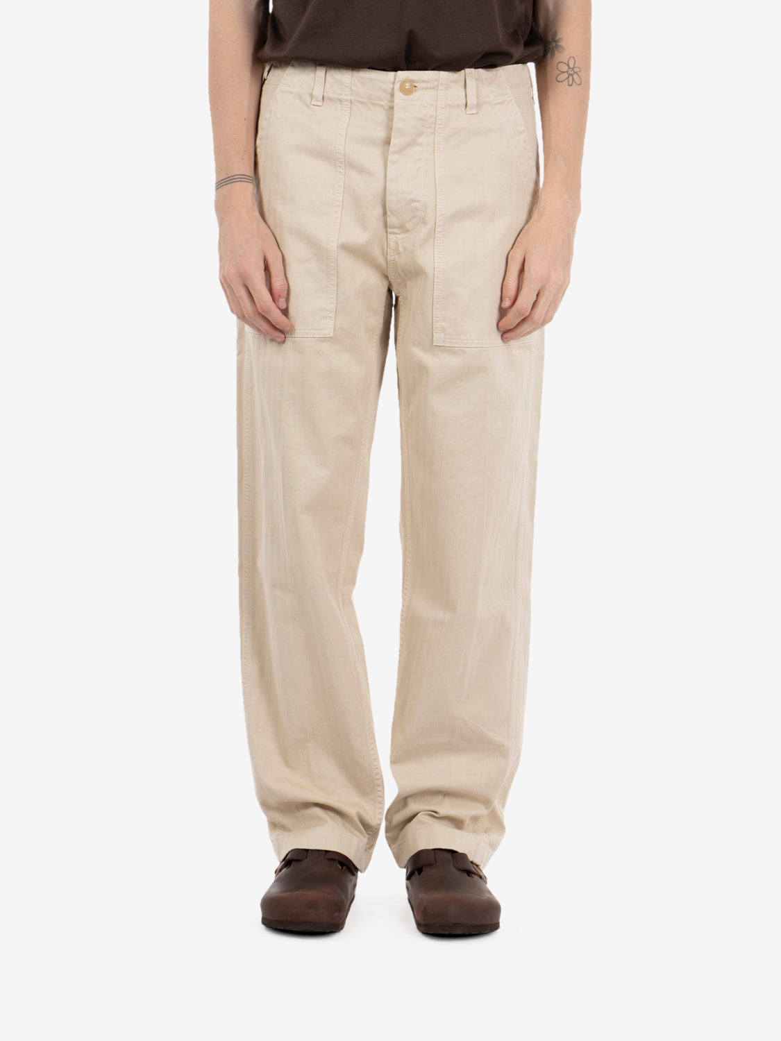 Fatigue trousers off white
