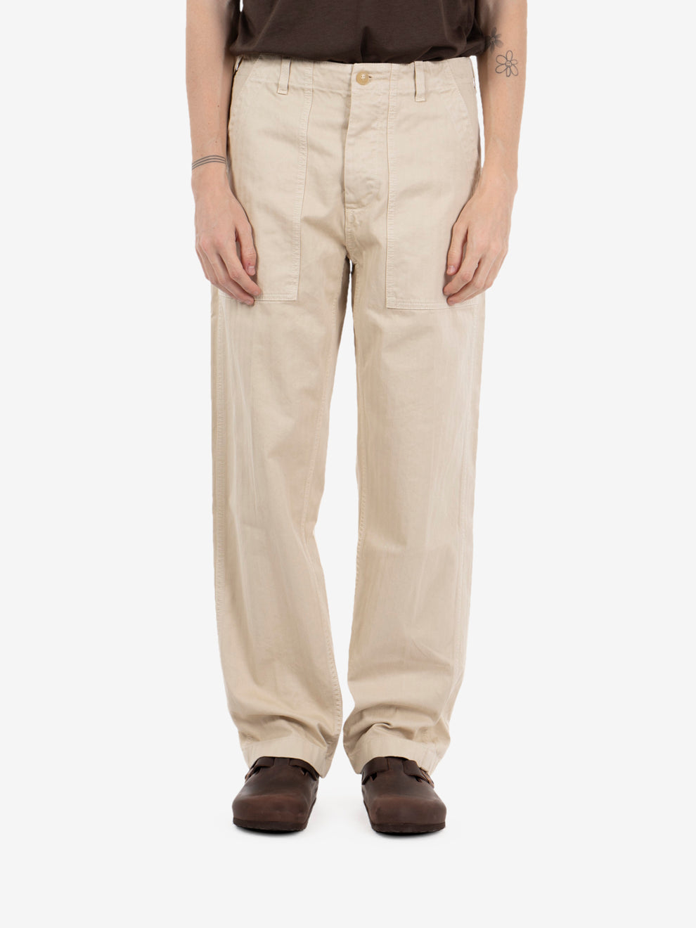 Fatigue trousers off white
