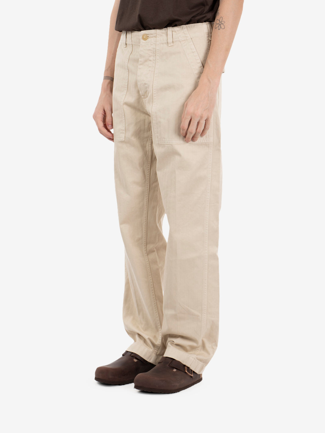 Fatigue trousers off white