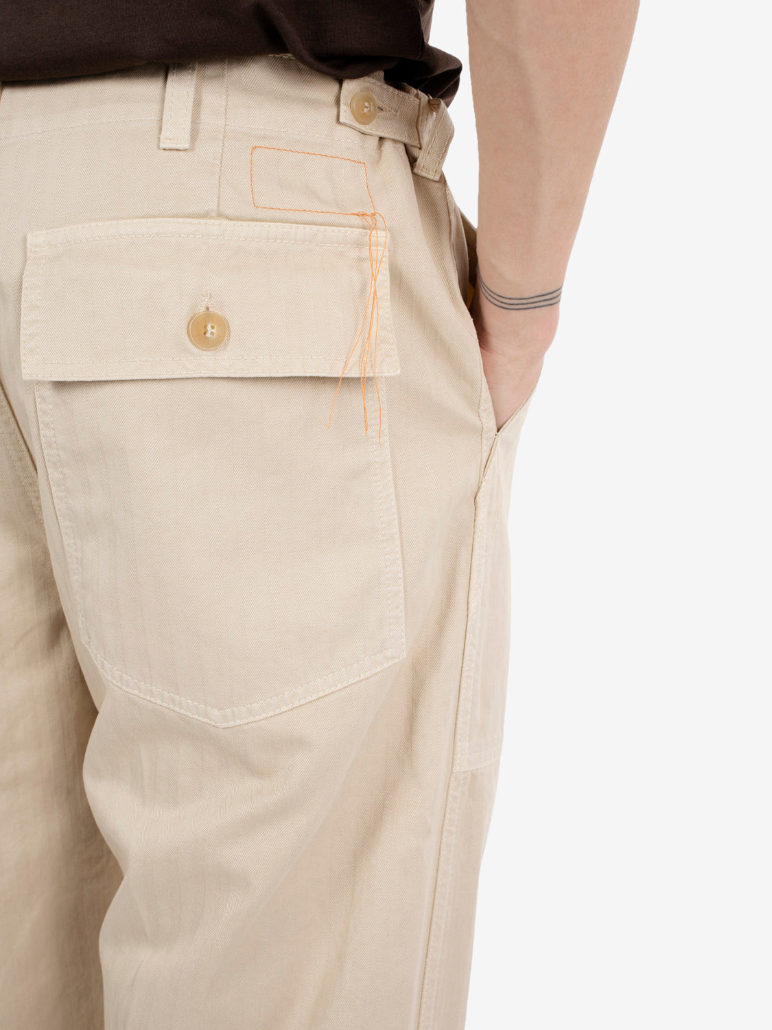 Fatigue trousers off white