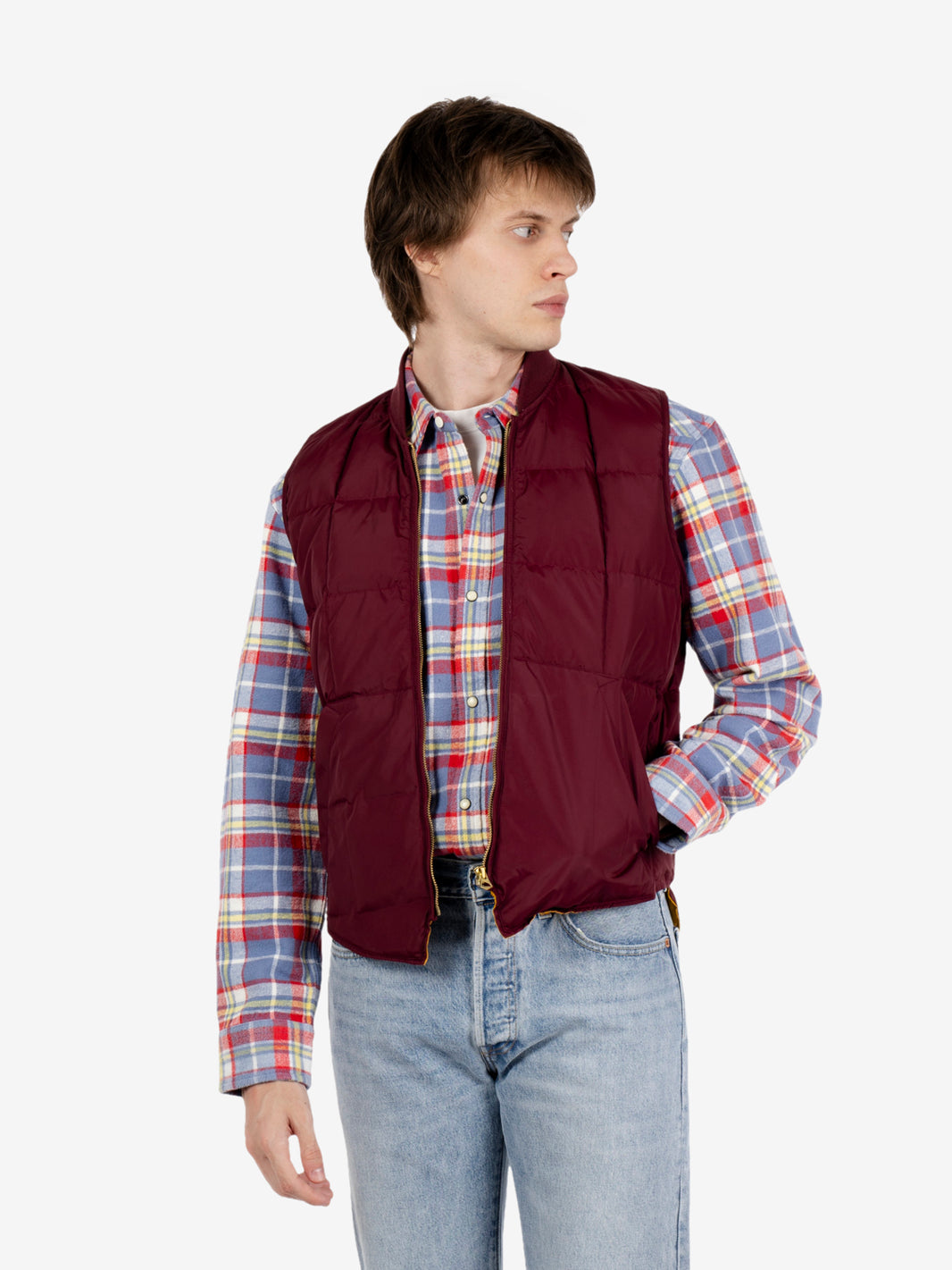 Gilet trapuntato burgundy