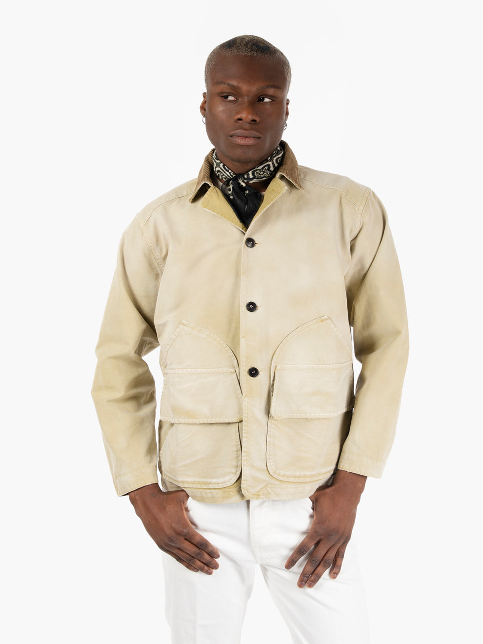 Beige hunting jacket