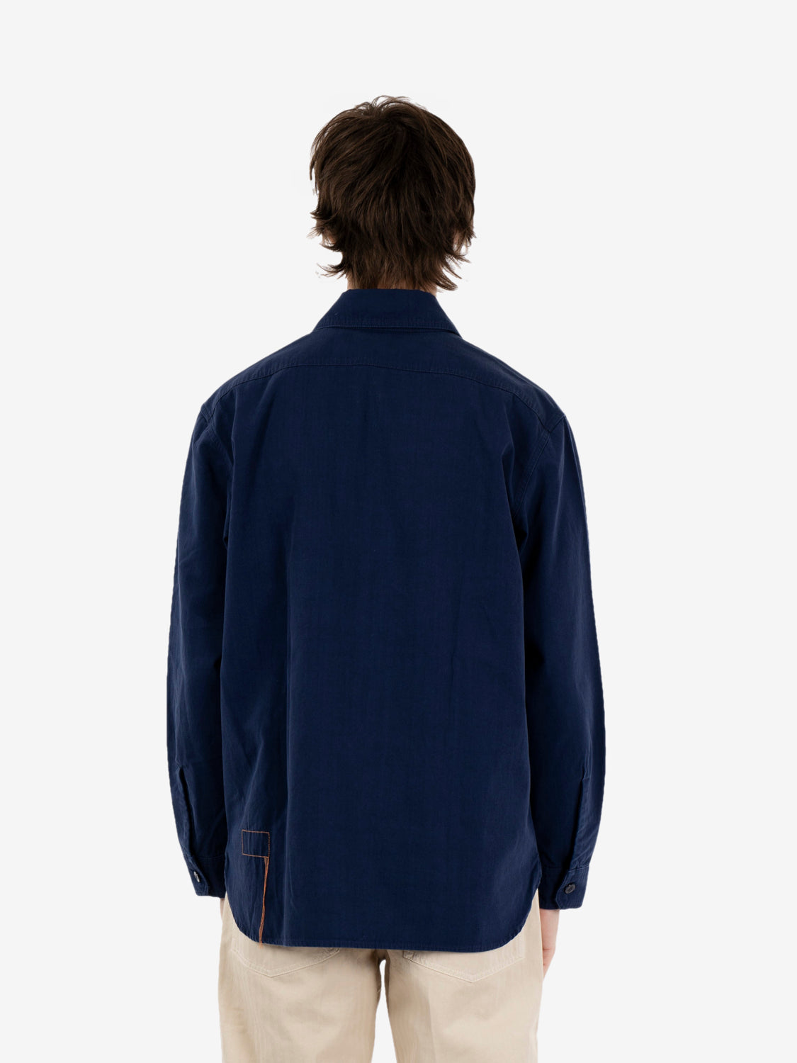 Manteco cotton overshirt blu