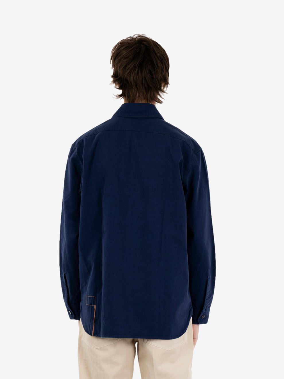 Manteco cotton overshirt blu