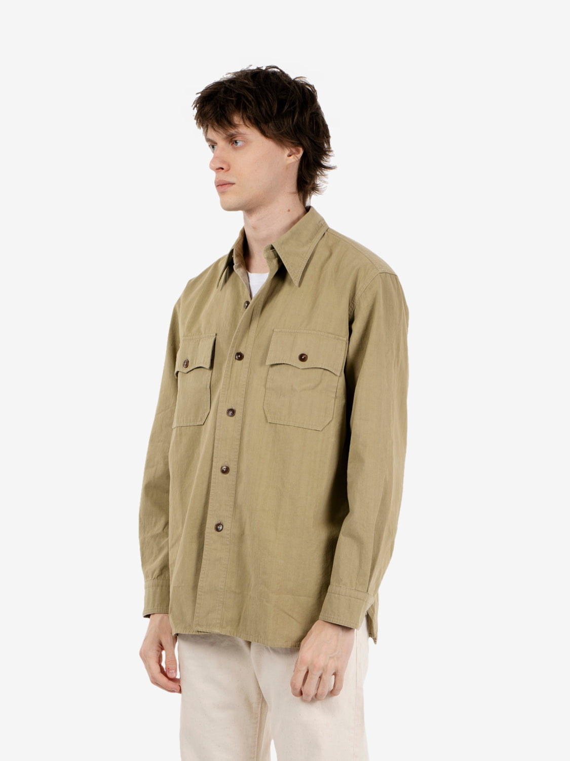 Manteco cotton overshirt green