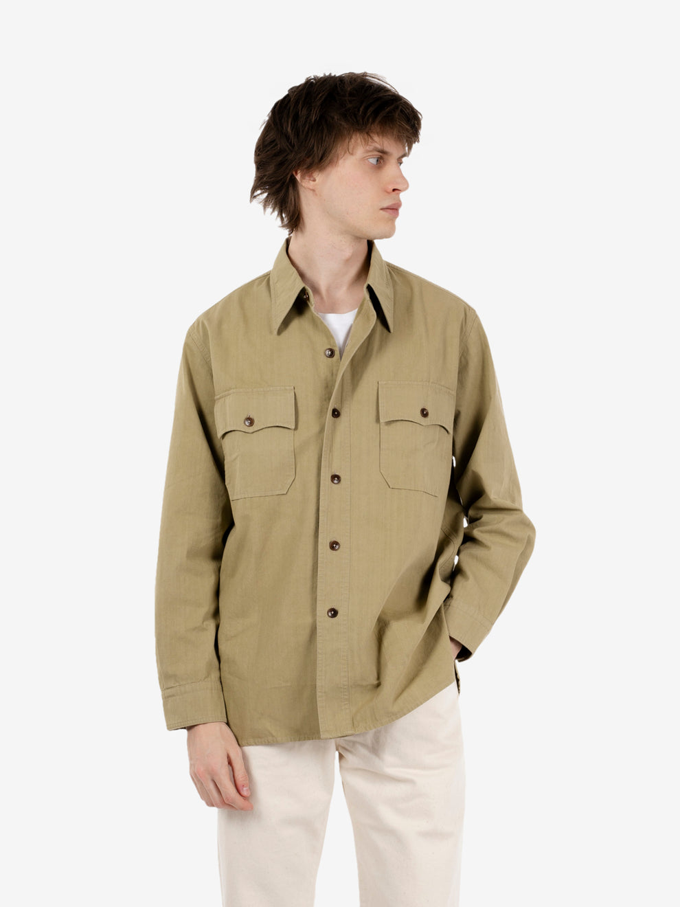 Manteco cotton overshirt green