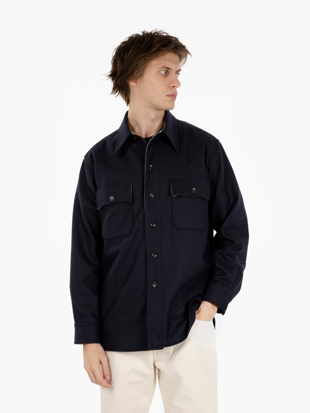 Overshirt Cpo2.0 in lana blu
