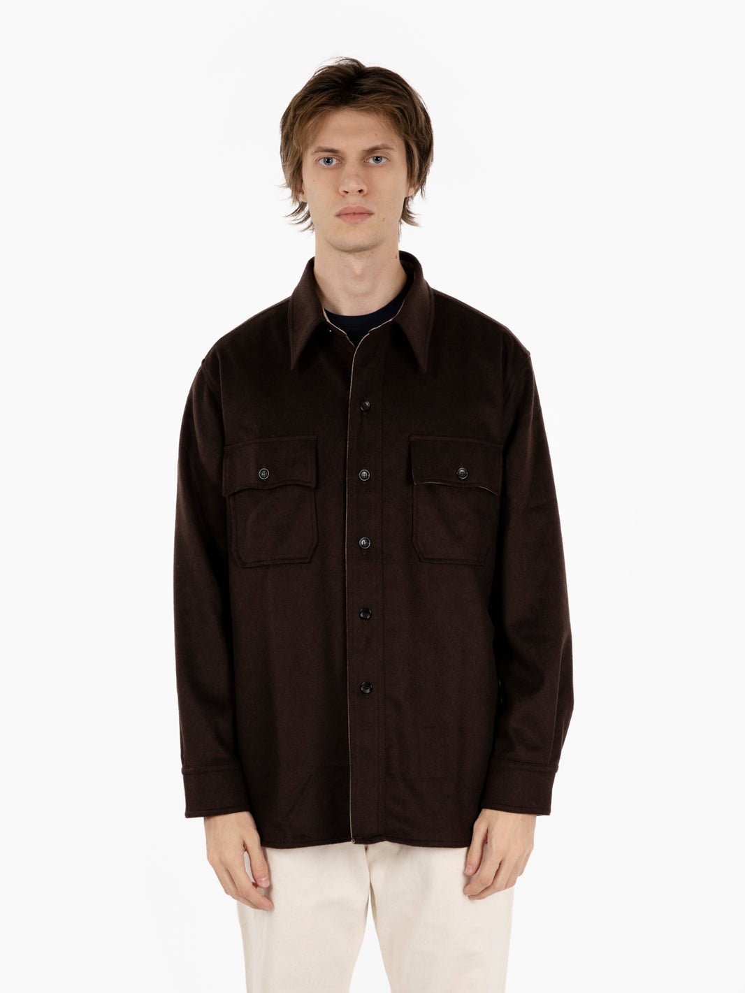 Overshirt Cpo2.0 in lana marrone